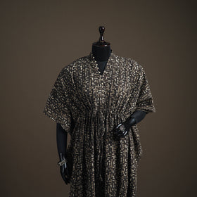 Akola Hand Block Print Natural Dyed Cotton Kaftan (Long) 205