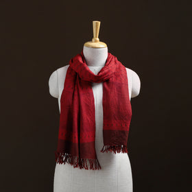 Handwoven Merino Wool Natural Dyed Bagh Hand Block Print Stole 21