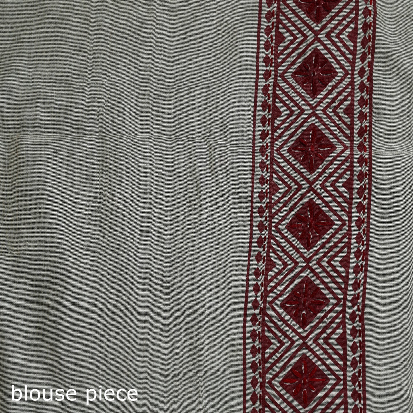 White - Bengal Kantha Hand Embroidery Silk Cotton Chapa Work Saree 111
