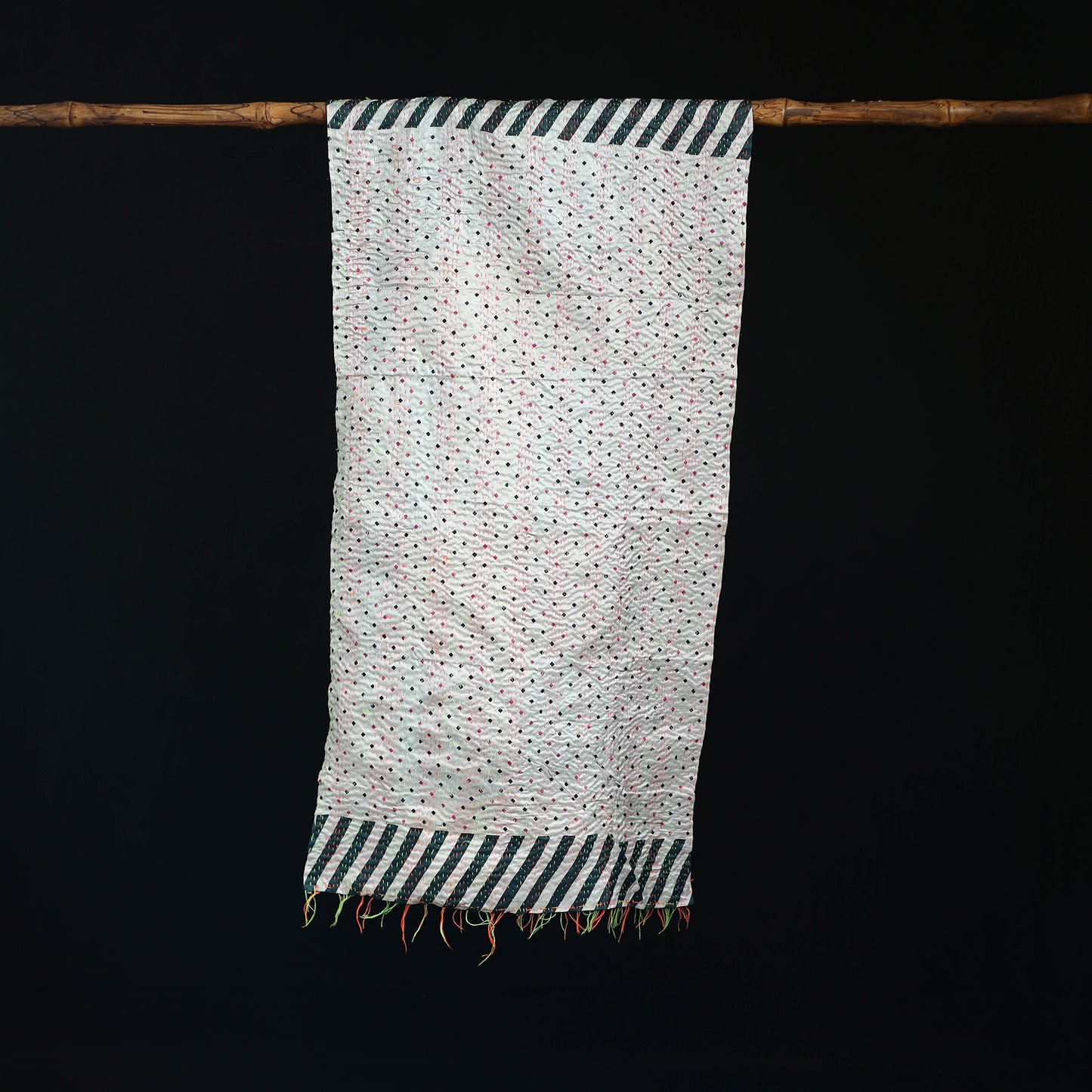 Bengal Kantha Handwork Patchwork Reversible Silk Stole 260