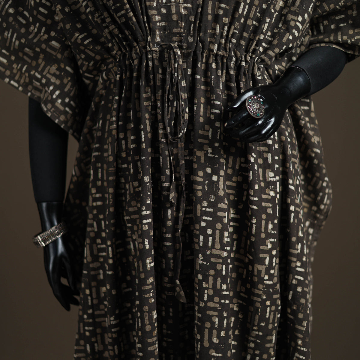 Akola Hand Block Print Natural Dyed Cotton Kaftan (Long) 205
