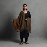 Brown - Kumaun Handwoven Pure Merino Wool Shawl for Women 84