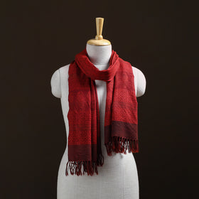 Handwoven Merino Wool Natural Dyed Bagh Hand Block Print Stole 24