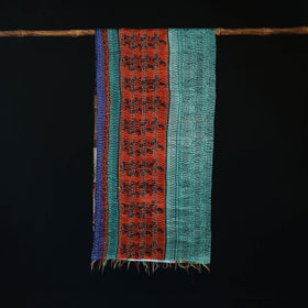 Bengal Kantha Handwork Patchwork Reversible Silk Stole 244