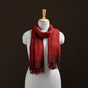 Handwoven Merino Wool Natural Dyed Bagh Hand Block Print Stole 25