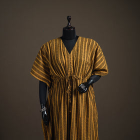 Akola Hand Block Print Natural Dyed Cotton Kaftan (Long) 206