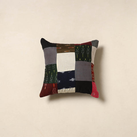 Multicolor - handcrafted cotton patchwork cushion cover 43