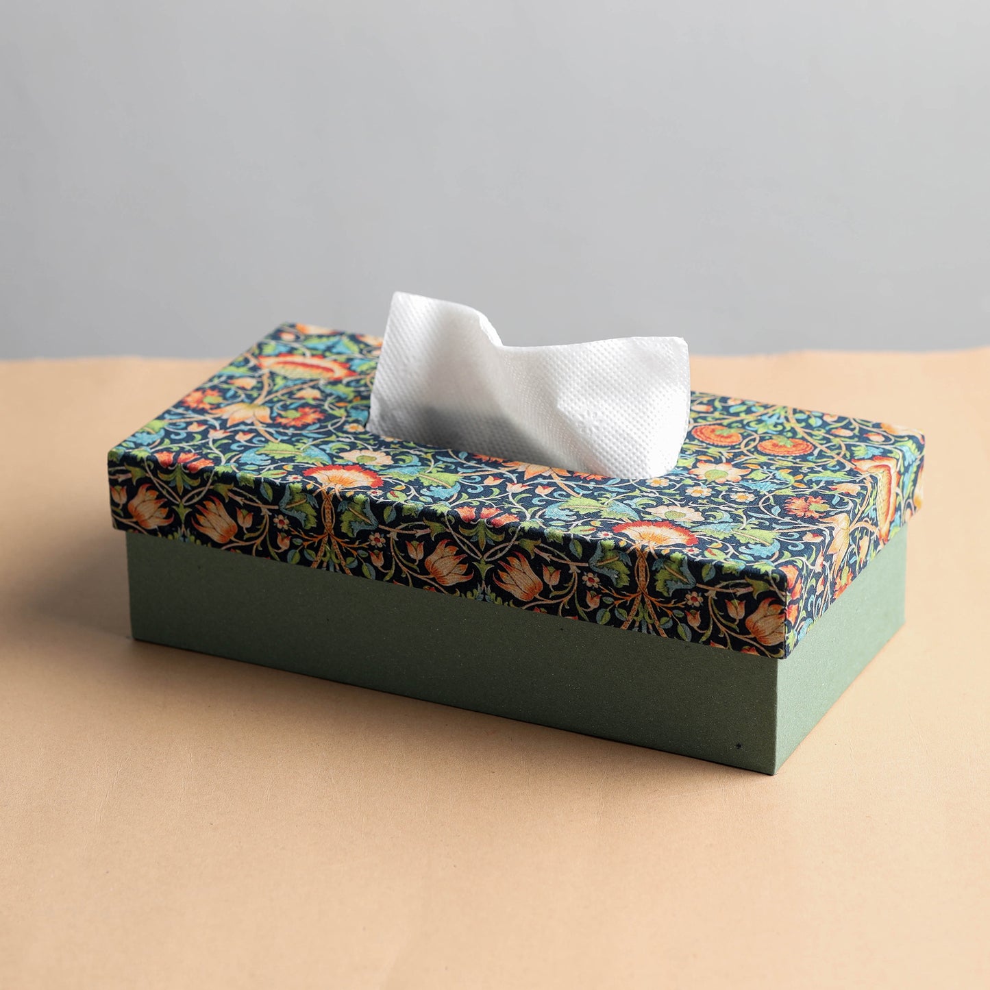 Floral Printed Handcrafted Tissue Box (10 x 5 in)