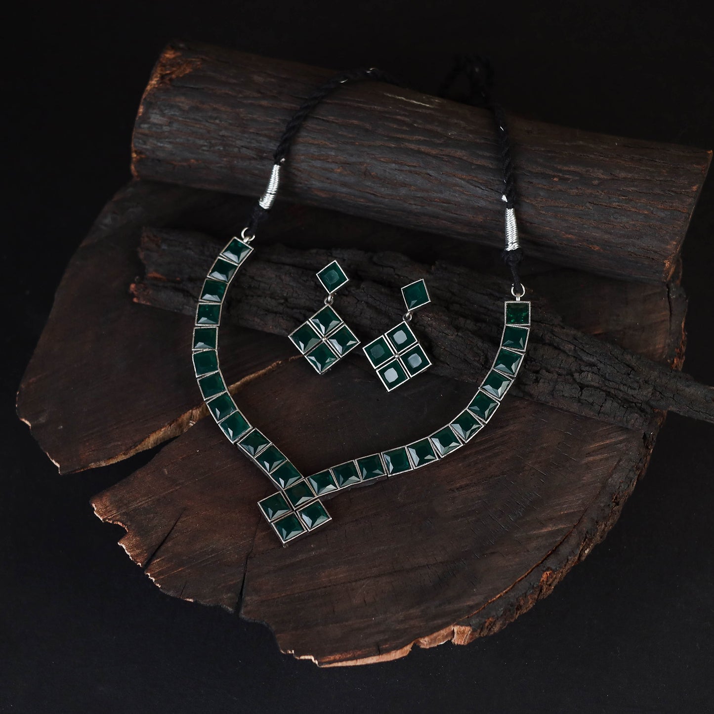 Saanjh Saaj Classic German Silver Necklace Set