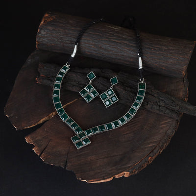 Saanjh Saaj Classic German Silver Necklace Set