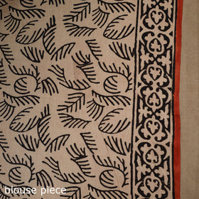 Red - mul cotton hand bagru saree 09 - handcrafted