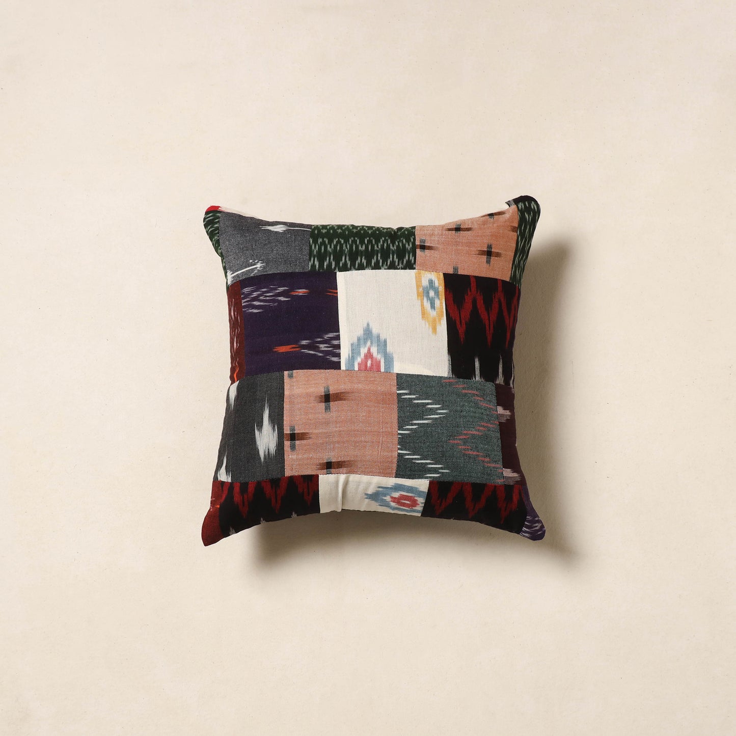Multicolor - handcrafted cotton patchwork cushion cover 44