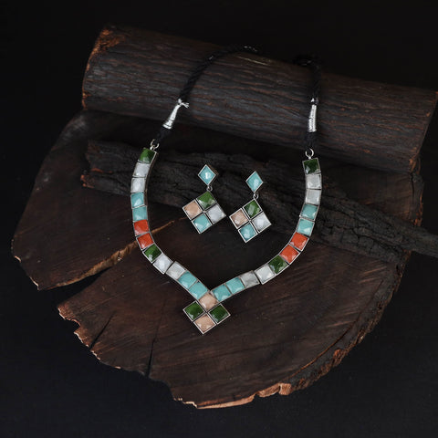 Saanjh Saaj Classic German Silver Necklace Set