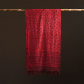 Handwoven Merino Wool Natural Dyed Bagh Hand Block Print Stole 28
