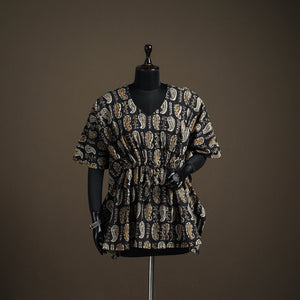 Bagru Hand Block Print Natural Dyed Cotton Kaftan (Short) 208