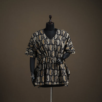 Bagru Hand Block Print Natural Dyed Cotton Kaftan (Short) 208