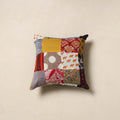 Multicolor - handcrafted cotton patchwork cushion cover 46