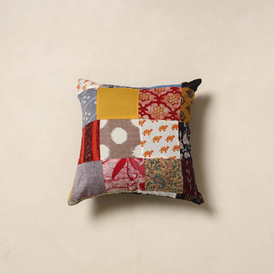 Multicolor - handcrafted cotton patchwork cushion cover 46