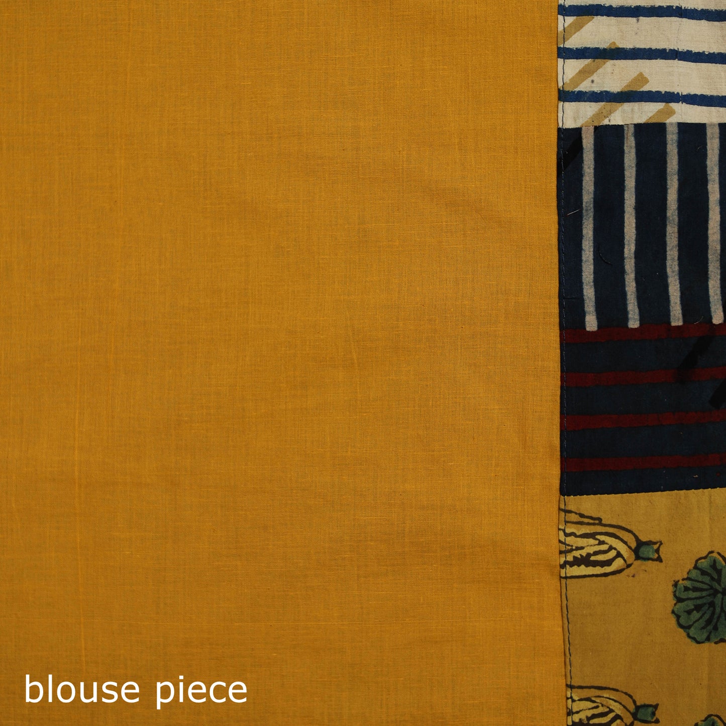 Ajrakh Hand Block Print Patchwork Pure Mul Cotton Saree 06