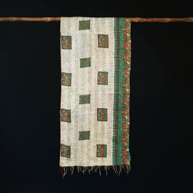 Bengal Kantha Handwork Patchwork Reversible Silk Stole 234