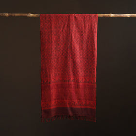 Handwoven Merino Wool Natural Dyed Bagh Hand Block Print Stole 26
