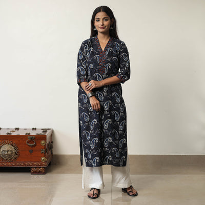 Jahota Block Printed Cotton Straight Kurta 07