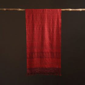 Handwoven Merino Wool Natural Dyed Bagh Hand Block Print Stole 25