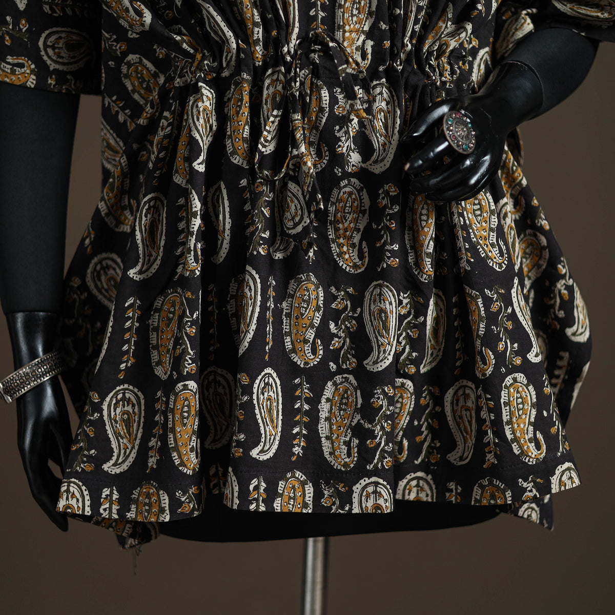 Bagru Hand Block Print Natural Dyed Cotton Kaftan (Short) 208
