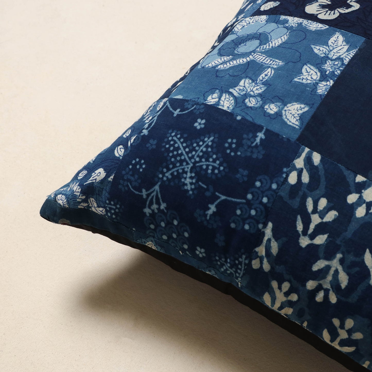 Multicolor - handcrafted cotton patchwork cushion cover 47