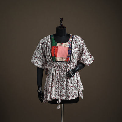Bagh Hand Block Print Natural Dyed Cotton Short Kaftan 209