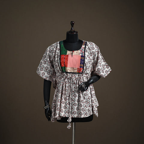 Bagh hand block print natural dyed cotton short kaftan 209