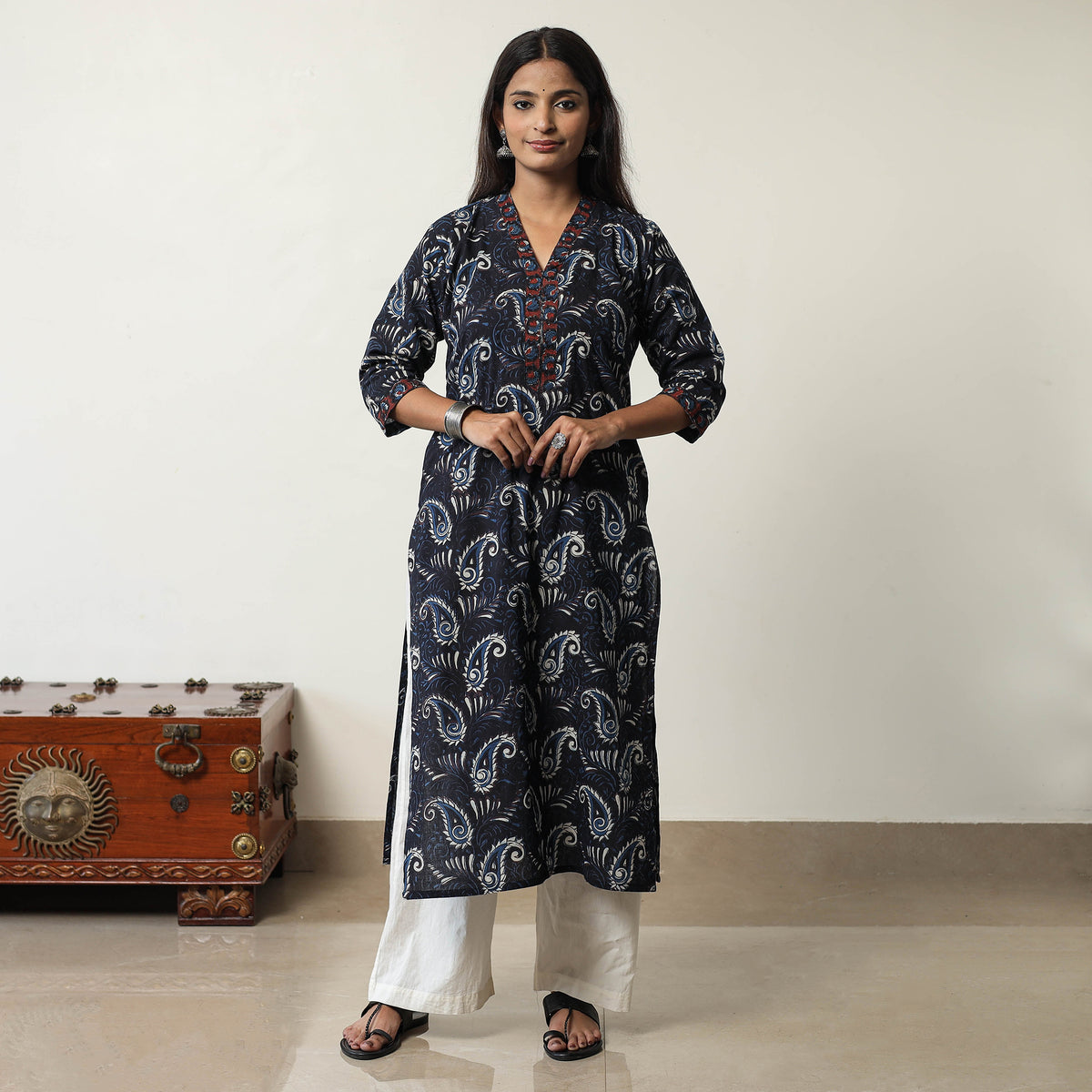 Jahota Block Printed Cotton Straight Kurta 07