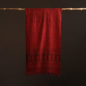 Handwoven Merino Wool Natural Dyed Bagh Hand Block Print Stole 22