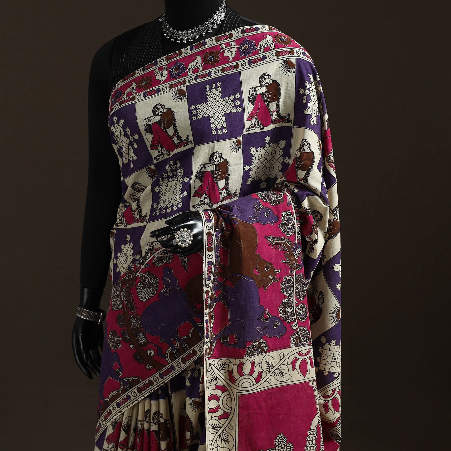 Printed Cotton Kalamkari Saree 38