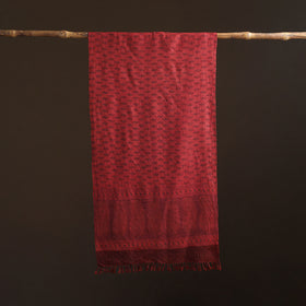 Handwoven Merino Wool Natural Dyed Bagh Hand Block Print Stole 20