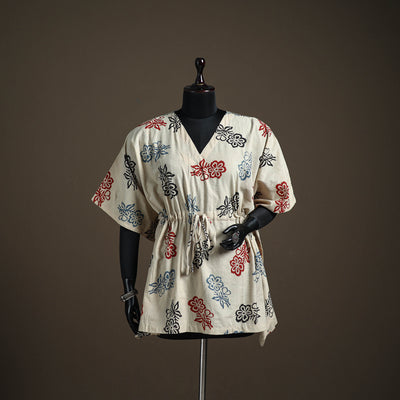 Ajrakh Hand Block Print Natural Dyed Cotton Short Kaftan 210