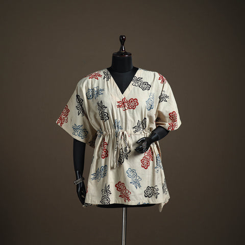 Ajrakh Hand Block Print Natural Dyed Cotton Short Kaftan 210