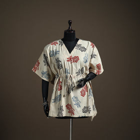 Ajrakh Hand Block Print Natural Dyed Cotton Short Kaftan 210