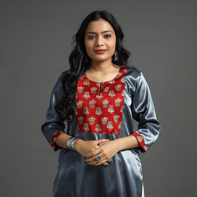 plain silk kurta