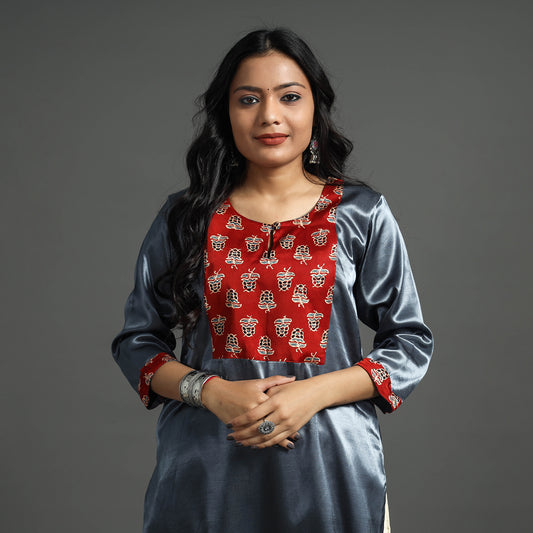 plain silk kurta