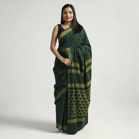 block printed saree