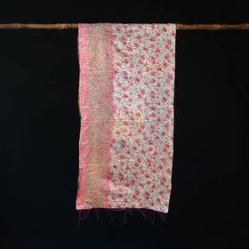 Bengal Kantha Handwork Patchwork Reversible Silk Stole 228