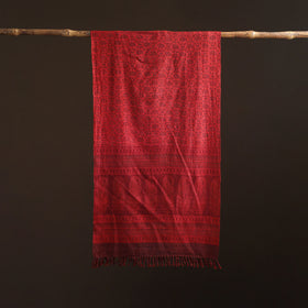 Handwoven Merino Wool Natural Dyed Bagh Hand Block Print Stole 18