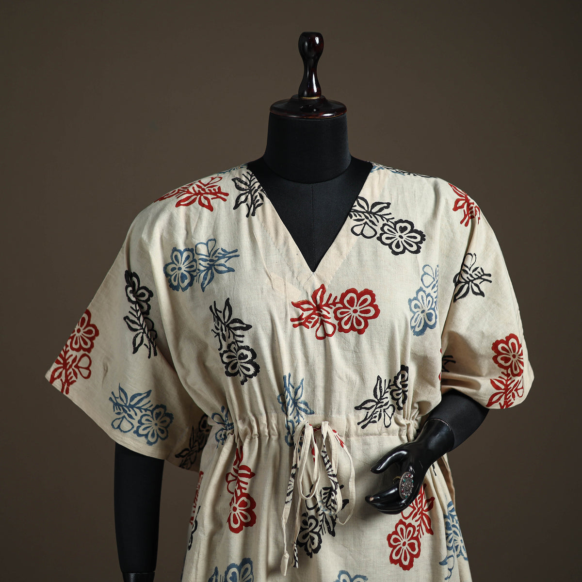 Ajrakh Hand Block Print Natural Dyed Cotton Short Kaftan 210