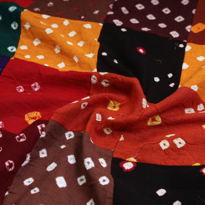 Multicolor - Bandhani Tie-Dye Patchwork Cotton Kurta Material - (2.35 meter) 12
