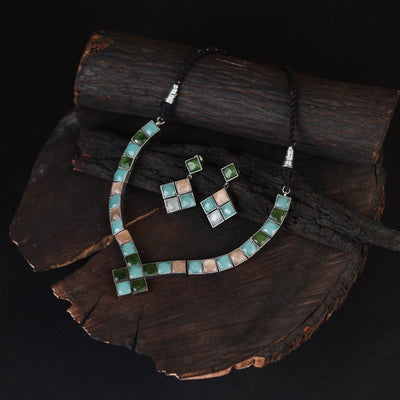 Saanjh Saaj Classic German Silver Necklace Set