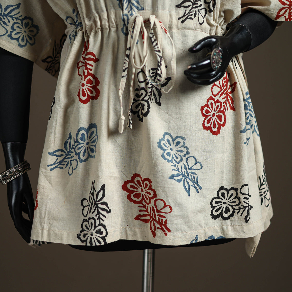 Ajrakh Hand Block Print Natural Dyed Cotton Short Kaftan 210