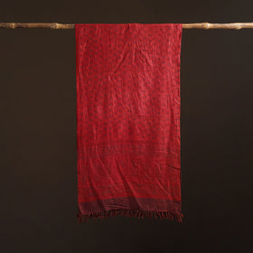 Handwoven Merino Wool Natural Dyed Bagh Hand Block Print Stole 14