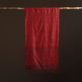 Handwoven Merino Wool Natural Dyed Bagh Hand Block Print Stole 15