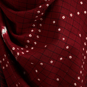 Kutch Handwoven Clamp Dyed Checks Bandhani Merino Wool Shawl 04